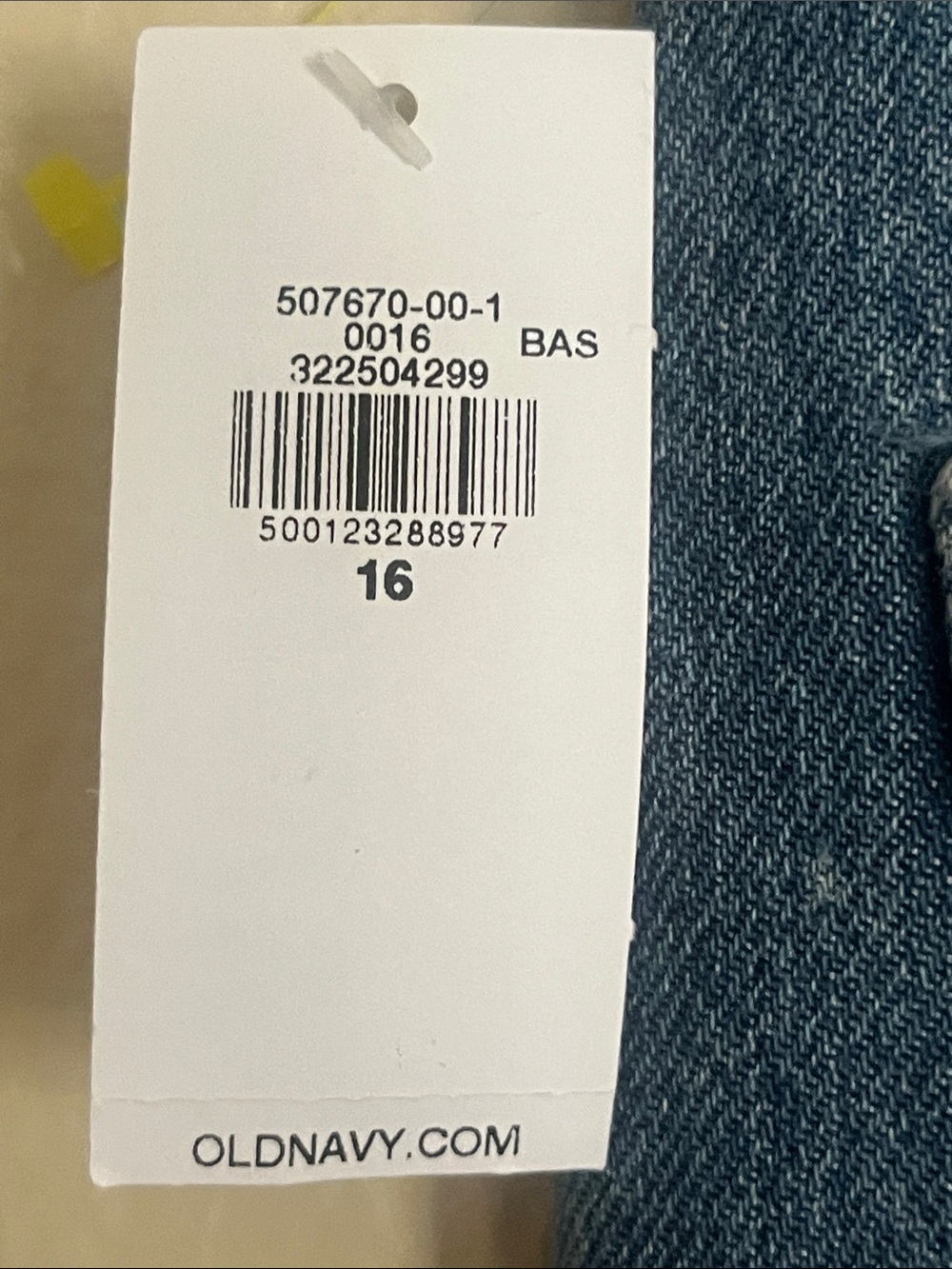 Old Navy High Rise Super Baggy Wide Leg Cargo Blue Denim Jeans Girls Size 16 - Picture 4 of 10
